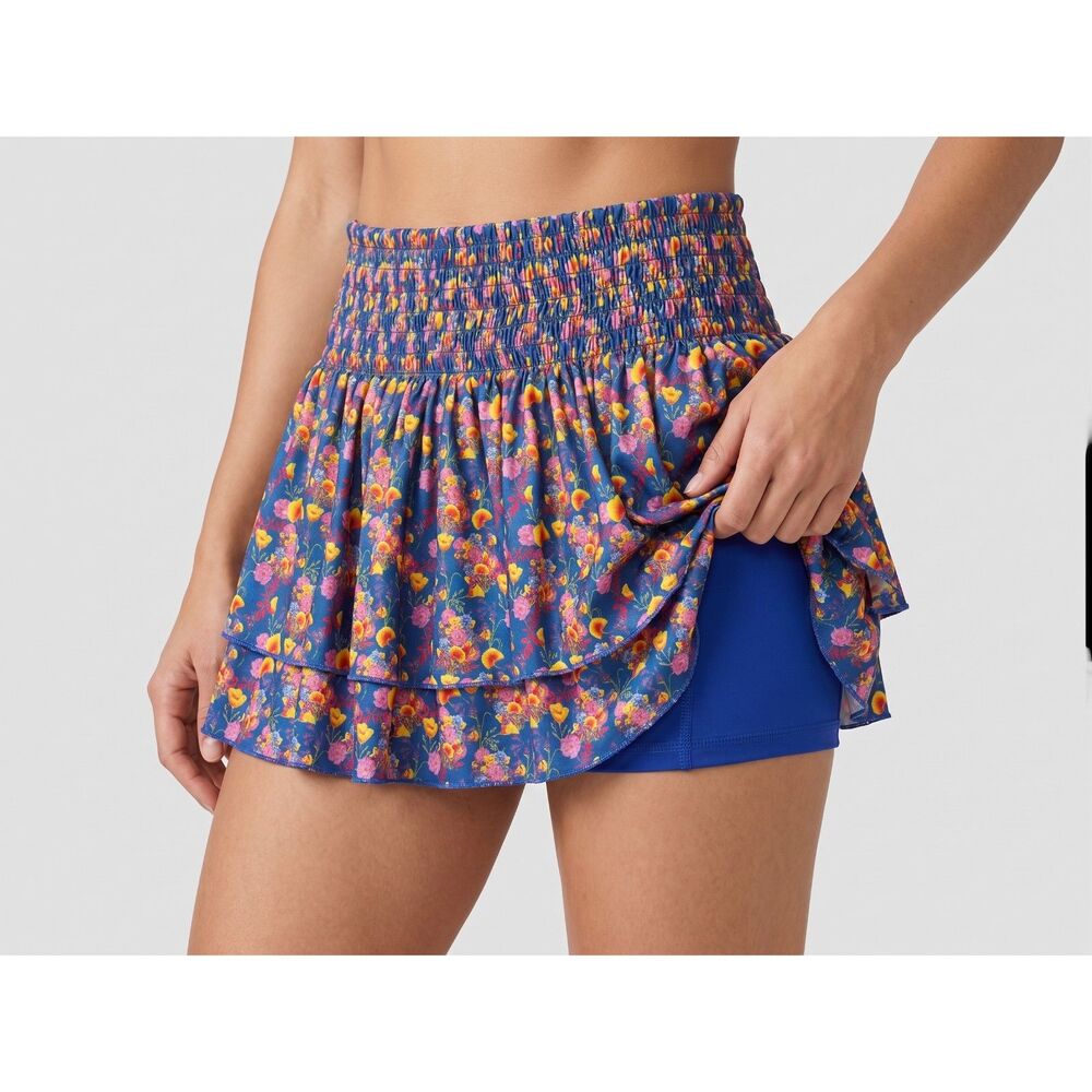 🎾 Lucky In Love Floral Smocked Tennis Skort L Grandmacore Golf